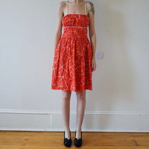 Red Print Midi Dress ASO Jessica Day - Picture 2 of 8